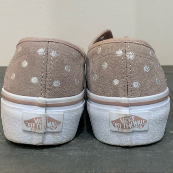 Vans Authentic Platform Suede Polka Dot blush/Tan Sneakers Women’s size 5 - Picture 7 of 9